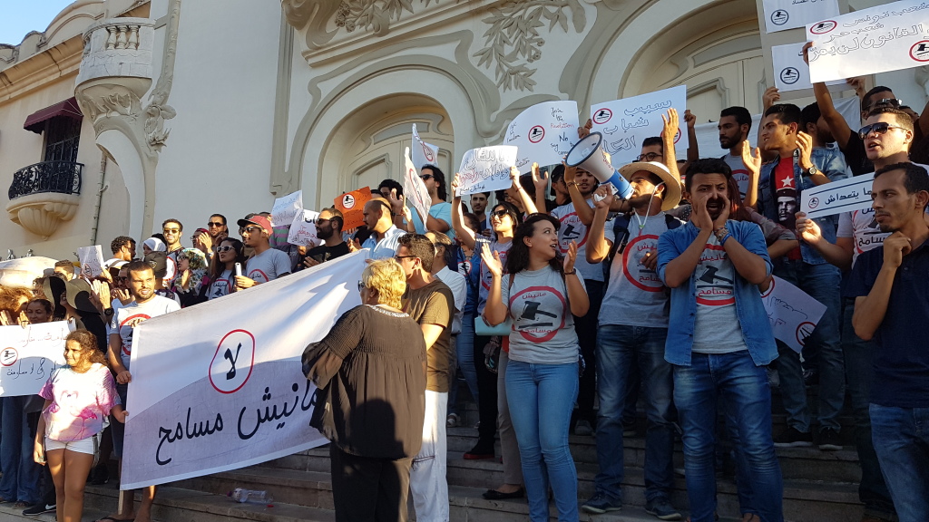 Sit in del 12 settembre 2017 contro la legge per la riconciliazione amministrativa Foto: Tunisia In Red